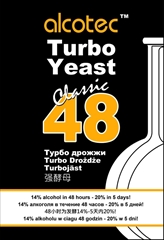 Turbo Kvasnice Alcotec 48h - Alcotec 48 Turbo kvasinky jsou téměř nejprodávanější turbo kvasnice na světě.  Za 48h 14% alkoholu.  Pro cukerné a ovocné kvasy.