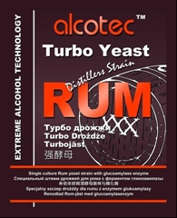 100l 4xAlcotec RUM Turbo Kvasnice w/GA - Alcotec Rum Turbo Yeast obsahuje kmen kvasinek, který nejlépe podporuje jemné příchutě při fermentacích obsahujících melasu.Obsahuje enzym GA (glukoamyláza známá také jako amyloglukoláza), který štěpí dextriny obsaž...